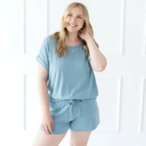 Kyte Women’s Bamboo Jersey Short in Dusty Blue Size Large